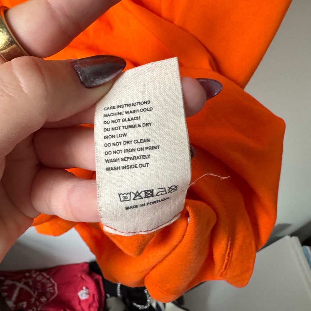 Pangaia Orange Basic Tee Size Small - image 5